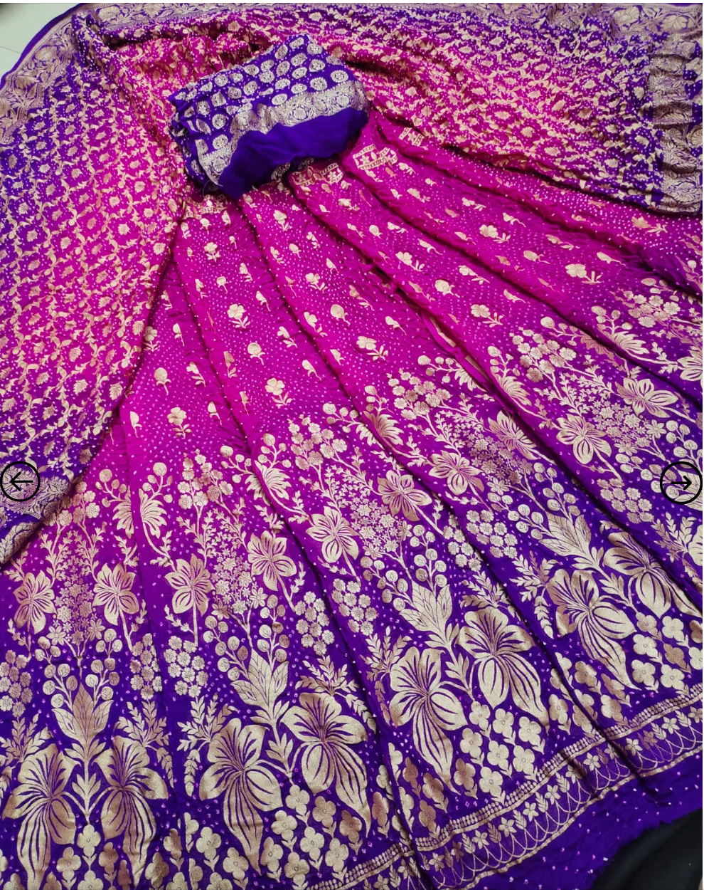 12 Kali pure georgette banarasi heavy neemjari weaving bandhani Lehenga with 2.5mtr duppata and jari blouse