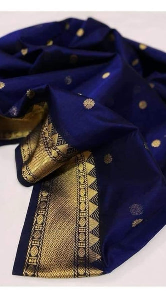 Chanderi handloom masrize silk saree all over ghani butti