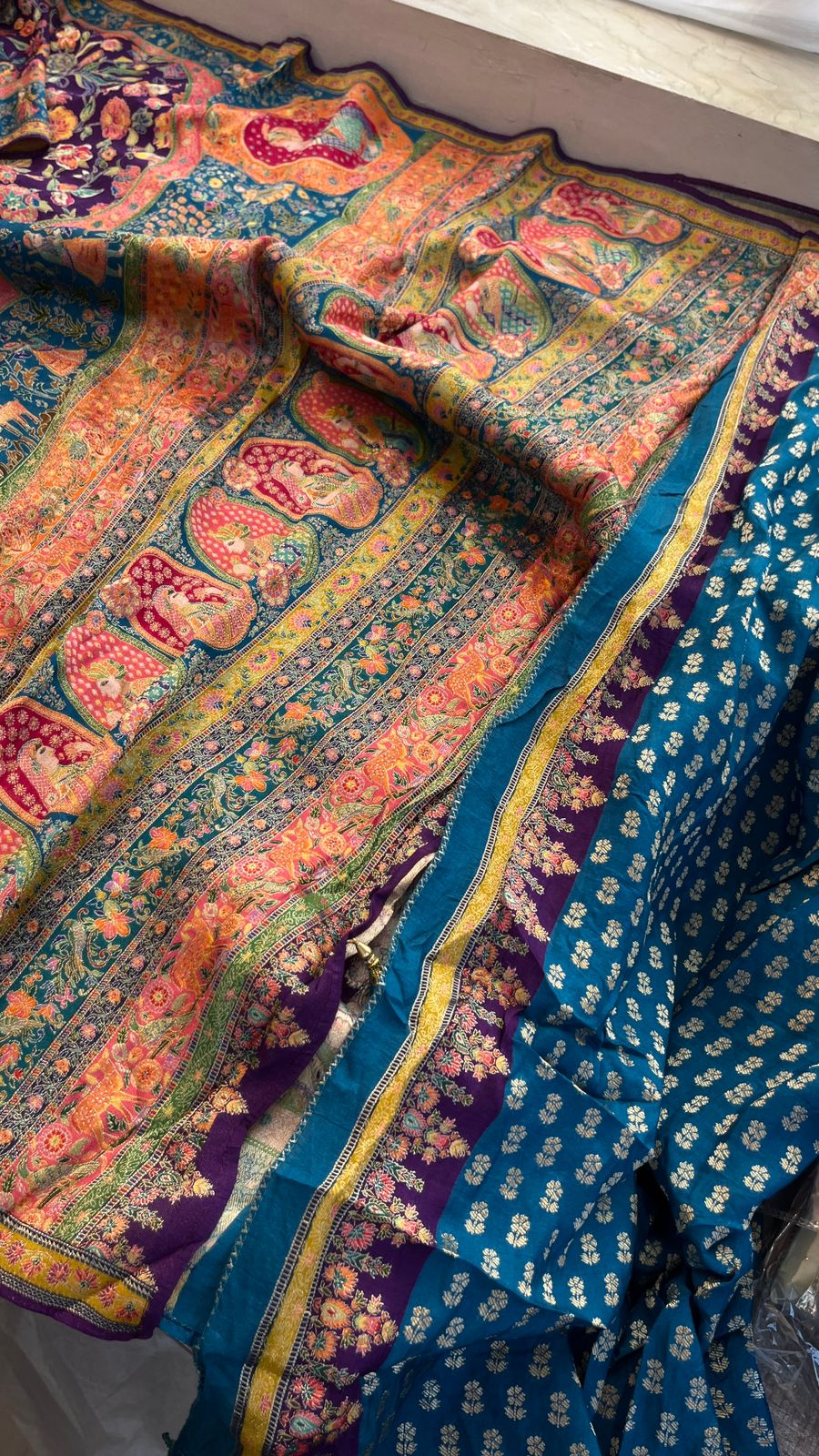 Luxurious Meena Banarasi Munga Tussar Silk Saree
