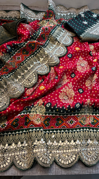 Khaddi Georgette Banarasi Saree with Gotapatti & Pearl Work