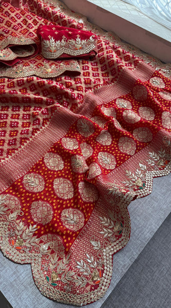 Munga Banarasi Silk Saree with Pearl, Resham & Kutdana