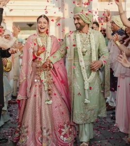 pagalpanti power couple: kriti and pulkit’s jaw-dropping wedding outfits
