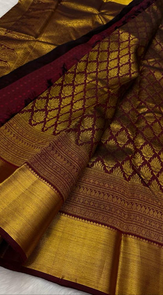 Authentic Pure Kanchipuram Handloom Bridal Silk Sarees with Pure Zari