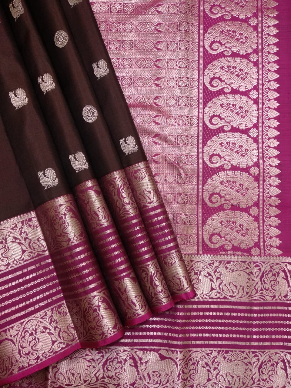 Pure kanchipuram handloom Birdal silk sarees