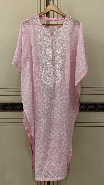 Pure mulmul semi stitched kurta dupatta with jaali motifs