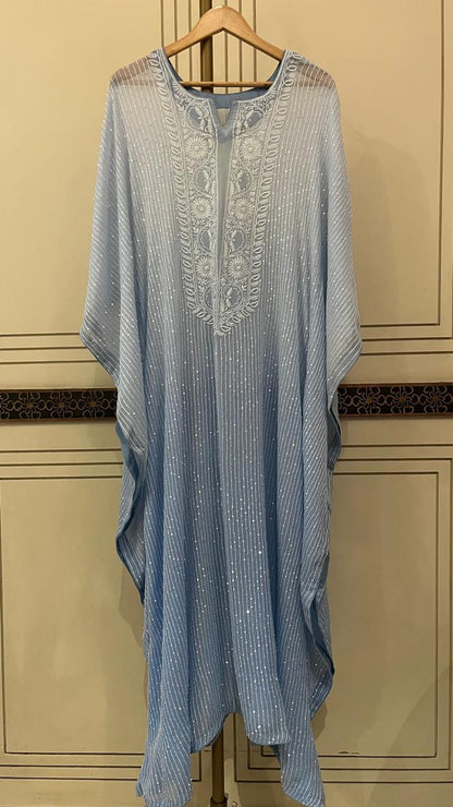 Pure mulmul semi stitched kurta dupatta with jaali motifs