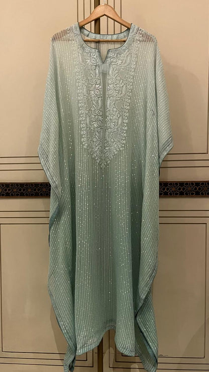 Pure mulmul semi stitched kurta dupatta with jaali motifs