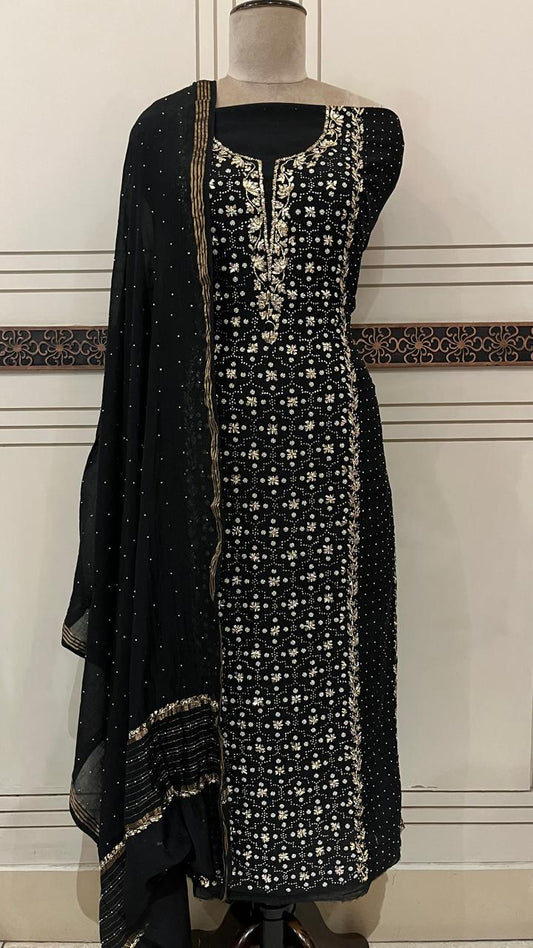 Pure Mul Chanderi Unstitched Kurta Dupatta Set