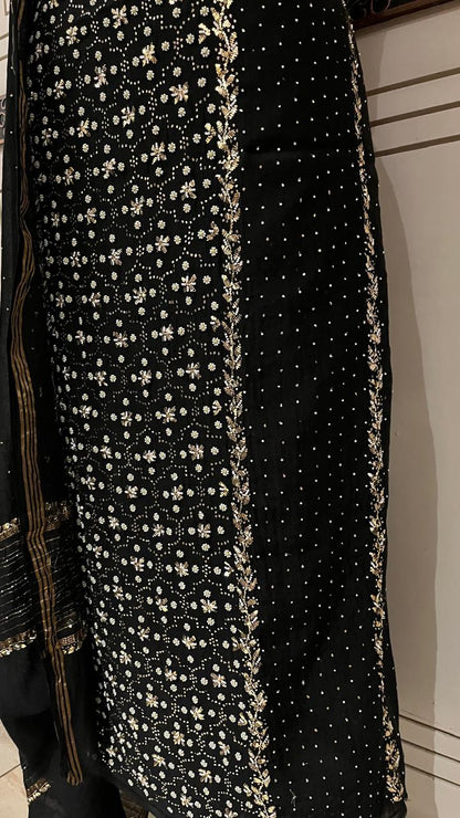 Pure Mul Chanderi Unstitched Kurta Dupatta Set