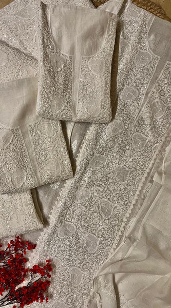 Pure mul chanderi kurta dupatta set