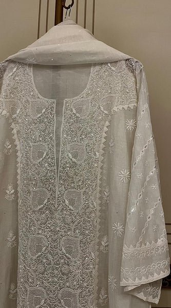 Pure mul chanderi kurta dupatta set