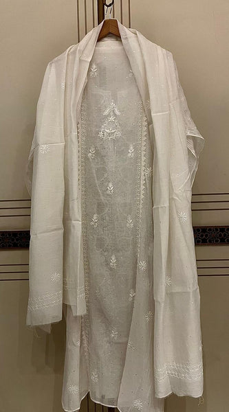 Pure mul chanderi kurta dupatta set