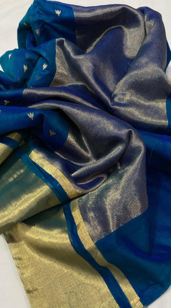 Chanderi Chanderi handloom masrize silk saree all over 1 naliya ghani butti