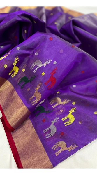 Raw mango pattu pure soft silk all hiran kinaar scart jangla butta