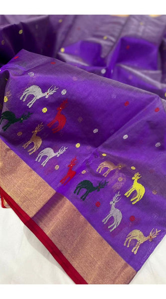 Raw mango pattu pure soft silk all hiran kinaar scart jangla butta