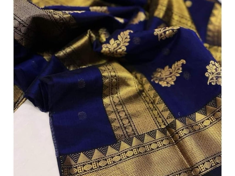 Chanderi handloom masrize silk saree all over ghani butti