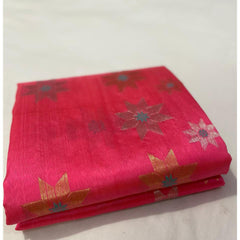 Chanderi pattu pure soft silk all over Meena star butta with silver gold zari