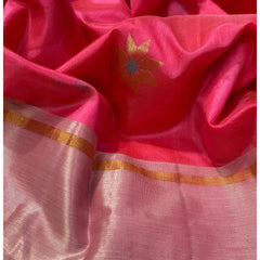 Chanderi pattu pure soft silk all over Meena star butta with silver gold zari