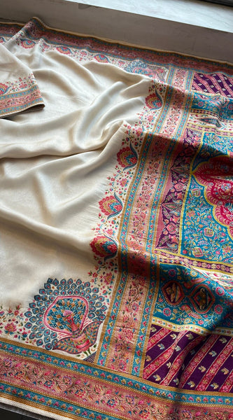 Elegant Meena Banarasi Munga Tussar Silk Saree