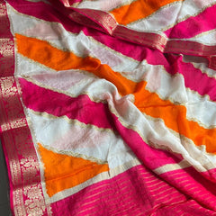 Elegant Pure Chinon Crepe Saree with Banarasi Weaving