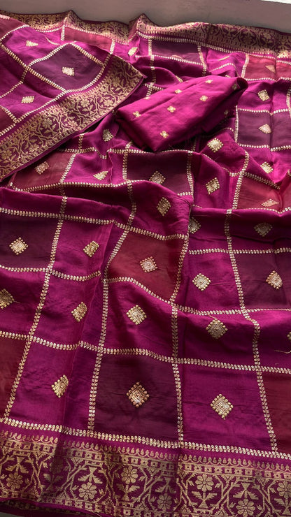 Pure Munga Silk Saree with Banarasi Weaving