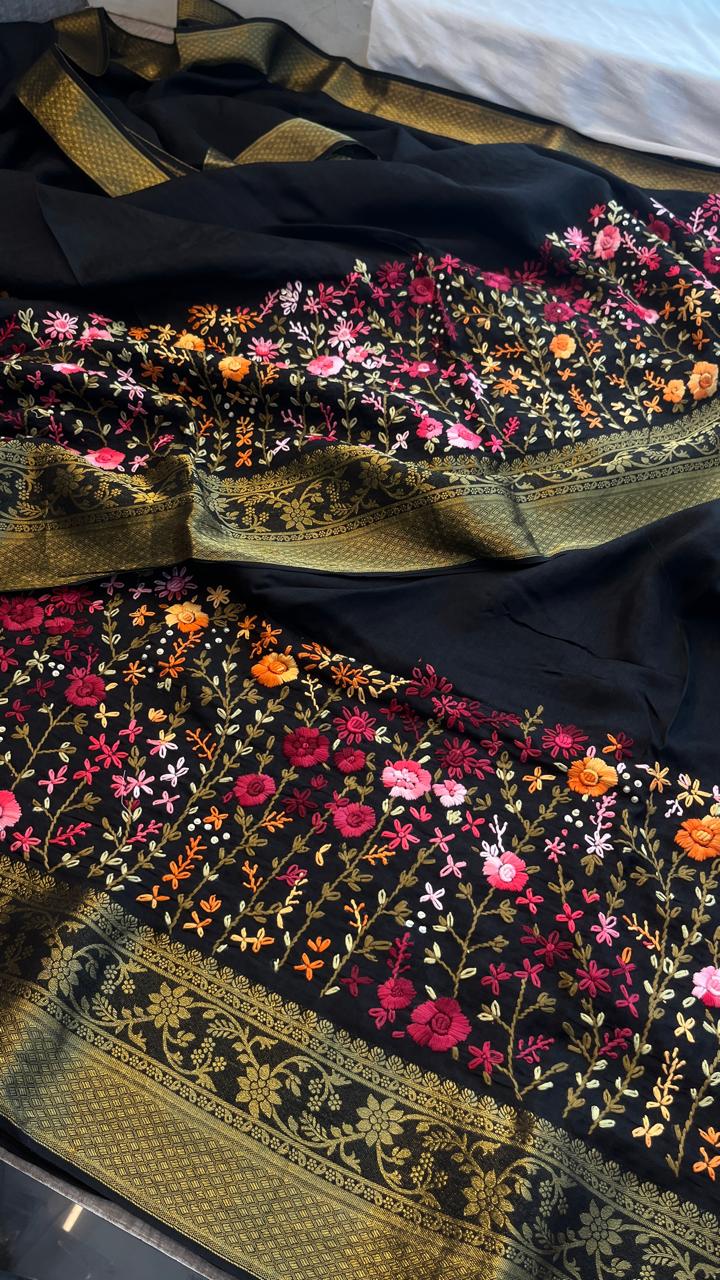 Pure Munga Silk Saree with Hand Knot & Katha Banarasi Weaving