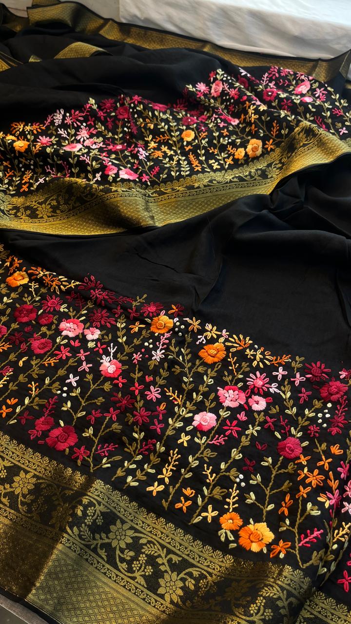 Pure Munga Silk Saree with Hand Knot & Katha Banarasi Weaving