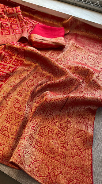 Pure Munga Silk Saree with Meena Banarasi Weaving