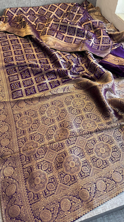 Pure Munga Silk Saree with Meena Banarasi Weaving