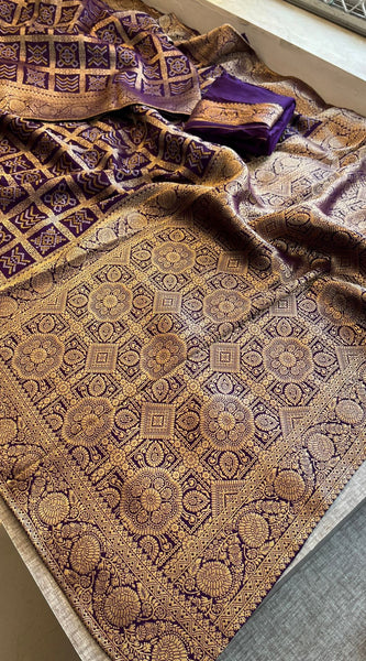 Pure Munga Silk Saree with Meena Banarasi Weaving