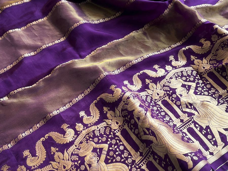Pure Crepe Silk Saree with Zari Banarasi Weaving