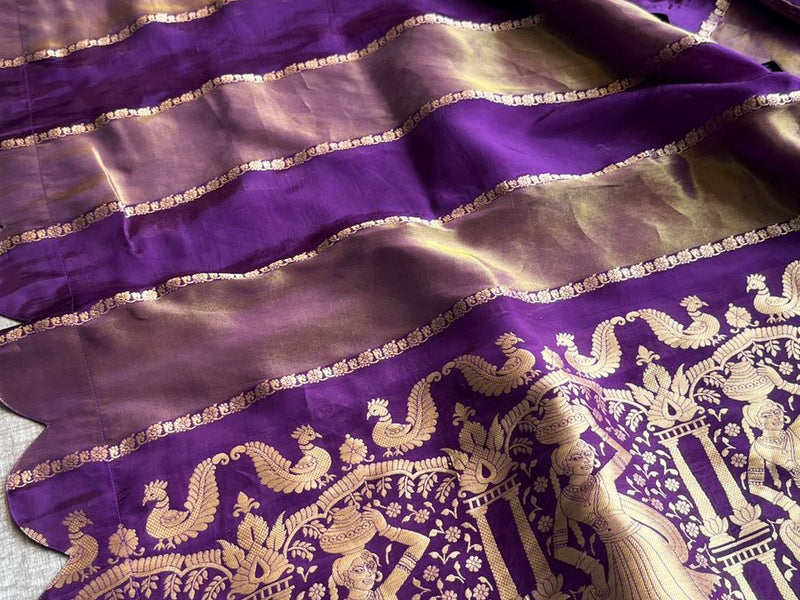 Pure Crepe Silk Saree with Zari Banarasi Weaving