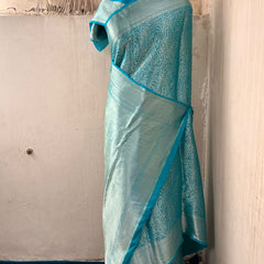 Pure Khaddi Georgette Saree with Banarasi Weaving