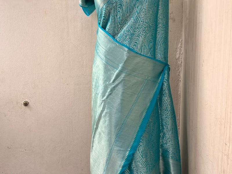 Pure Khaddi Georgette Saree with Banarasi Weaving