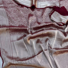 Pure Khaddi Georgette Saree with Banarasi Weaving