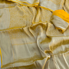 Pure Khaddi Georgette Saree with Banarasi Weaving