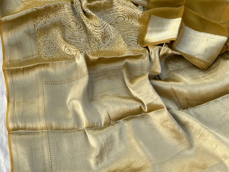 Pure Khaddi Georgette Saree with Banarasi Weaving