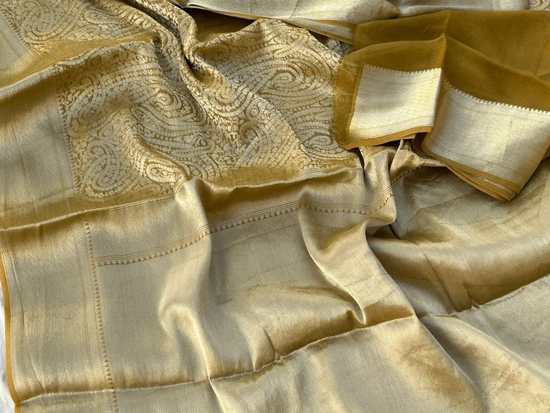 Pure Khaddi Georgette Saree with Banarasi Weaving