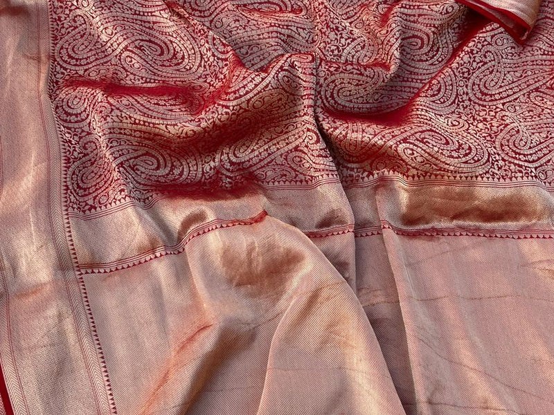 Pure Khaddi Georgette Saree with Banarasi Weaving