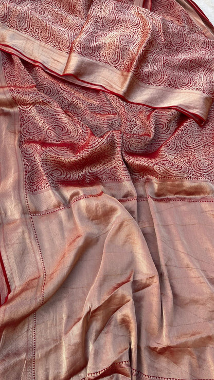 Pure Khaddi Georgette Saree with Banarasi Weaving
