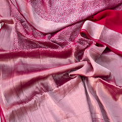 Pure Khaddi Georgette Saree with Banarasi Weaving