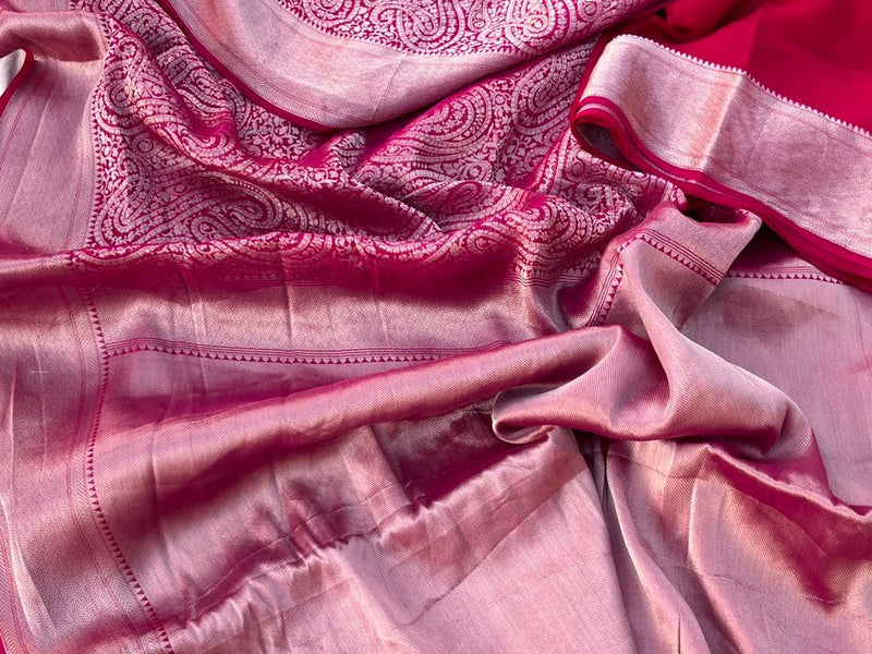 Pure Khaddi Georgette Saree with Banarasi Weaving