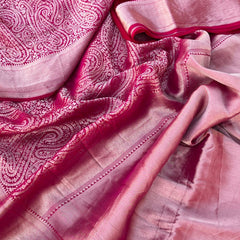 Pure Khaddi Georgette Saree with Banarasi Weaving