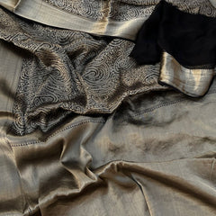 Pure Khaddi Georgette Saree with Banarasi Weaving