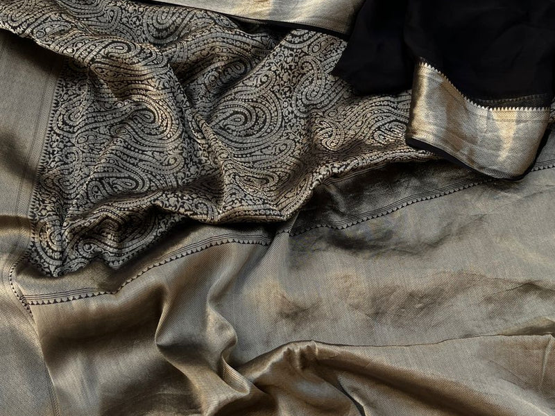 Pure Khaddi Georgette Saree with Banarasi Weaving