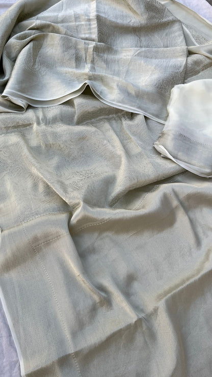 Pure Khaddi Georgette Saree with Banarasi Weaving