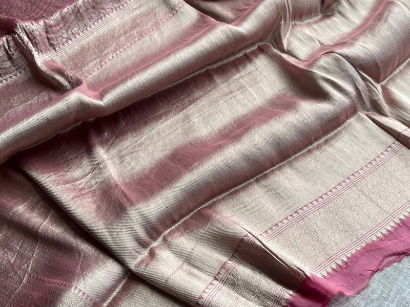 Pure Khaddi Georgette Saree with Banarasi Weaving