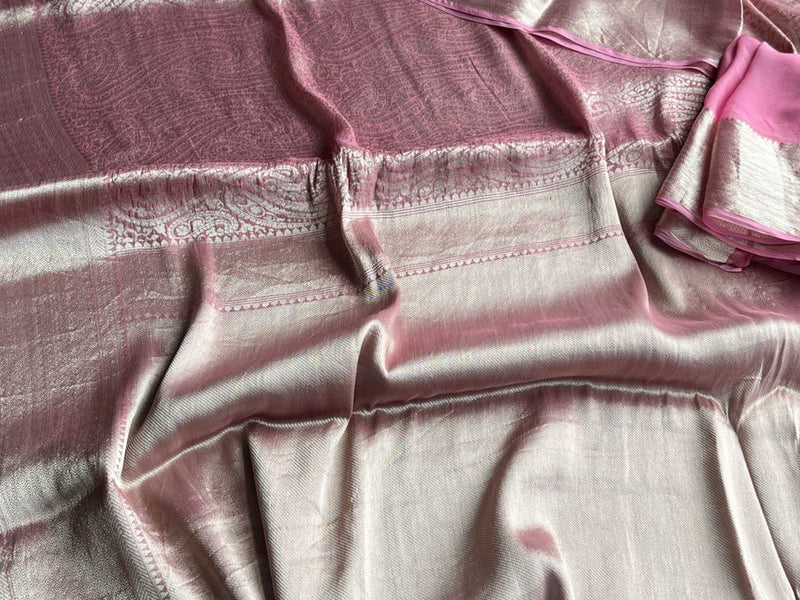 Pure Khaddi Georgette Saree with Banarasi Weaving