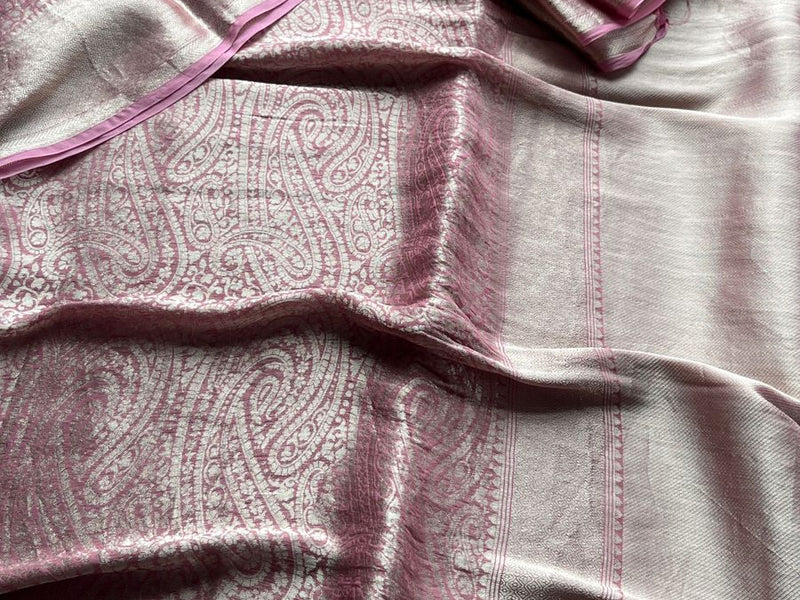 Pure Khaddi Georgette Saree with Banarasi Weaving