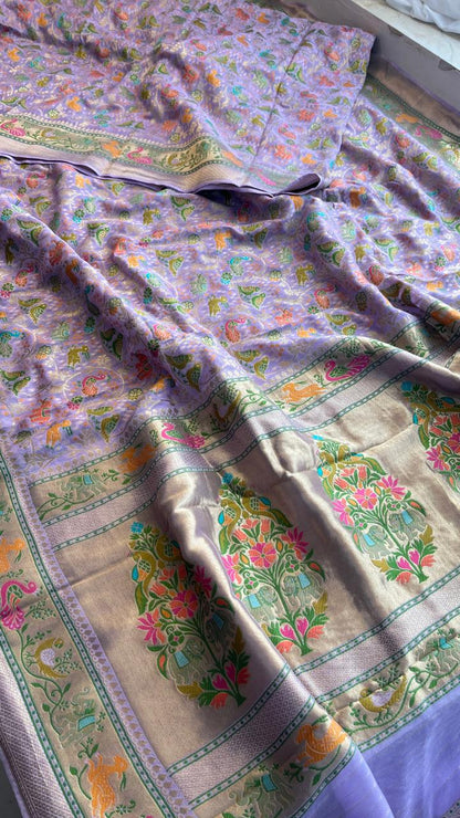 Pure Heavy Khaddi Georgette Banarasi Saree with Bandhani & Meena Weaving